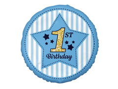 1. születésnap kék fólialufi - 45 cm - 1 db.