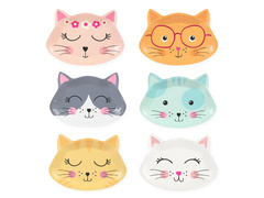 Papírtányérok Macskák - 20,5 x 15 cm - 6 db.