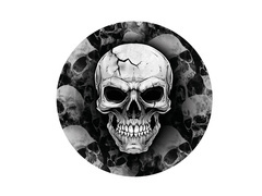 Halloween papírtányérok Koponya - 23 cm - 6 db.