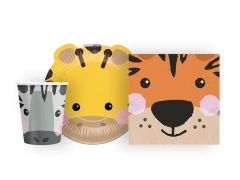 Csészék + szalvéták + papírtányérok Állatok - 28 db.