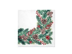 Karácsonyi szalvéták fenyőág - 25 cm - 20 db.