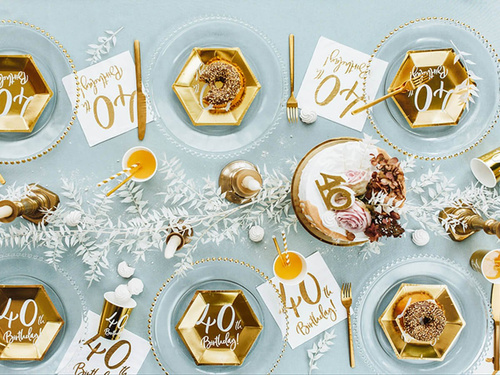 Negyvenedik születésnapi aranytányér - 20 cm - 6 db.