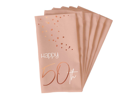 Boldog 50. születésnapot rózsaszín szalvéták - 33 cm - 10 db.