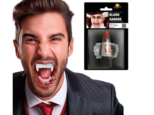 Vámpírfogak vérrel Halloweenre