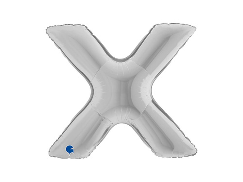 Fólia lufi X betű ezüst - 40" - 1 db.