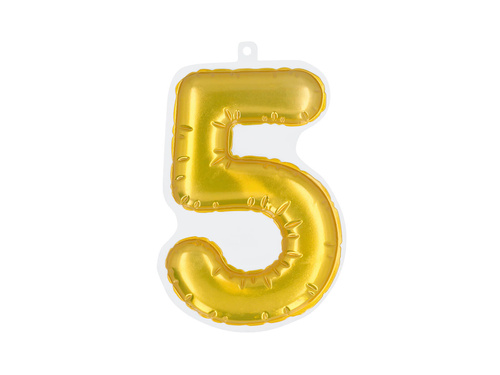 Öntapadós dekoráció ötös szám arany - 1 db.