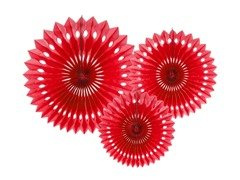 Akasztós rozetták piros - 3 db.