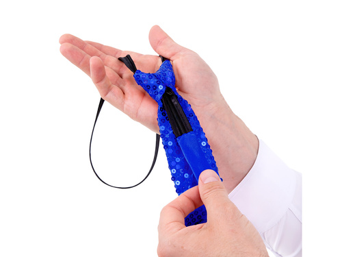 Flitteres nyakkendő - tengerészkék - 36 cm - 1 db.