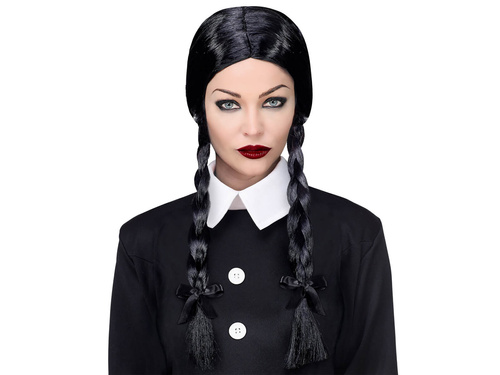 Paróka fekete copfokkal - 1 db.