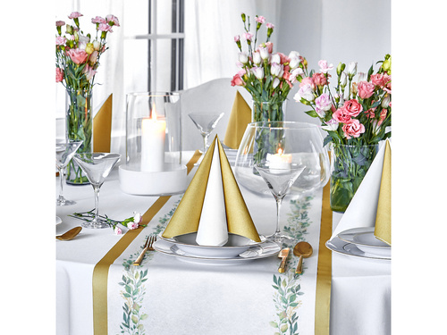Dekoracja bieżnik na stół z listkami - 40 cm x 5 m - 1 szt.
