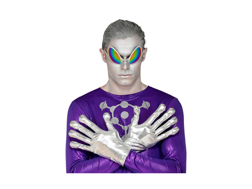 Fémszínű idegen kesztyű