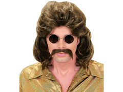 Férfi 1970-es évekbeli barna paróka - 1 db.