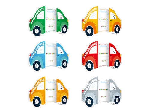 Autók születésnapi meghívók - 6 db.