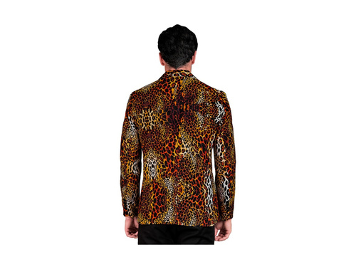 Animalier party kabát - leopárd mintás - többszínű