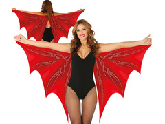 Halloween piros denevér szárnyak - 1 db.