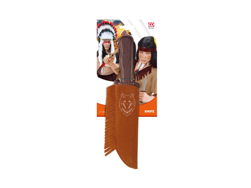 Indián kés műbőr tokkal - 28 cm