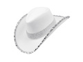 Fehér flitteres cowboy kalap - 1 db.