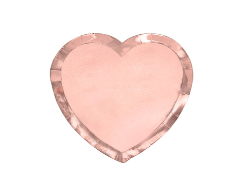 Rózsaarany szív tányérok - 21 cm - 6 db.
