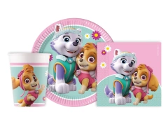 Pohár + tányér + papírszalvéta készlet Psi Patrol Skye és Everest - 36 db.