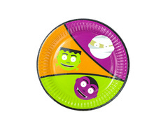 Halloween papírtányérok Szörnyek - 18 cm - 6 db.