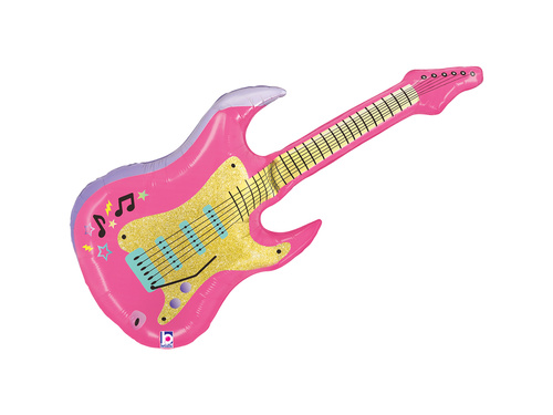 Rózsaszín gitár fólialufi - 97x52 cm - 1 db.