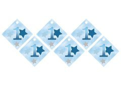 Palack medálok szalaggal Stars kék - 12 db.