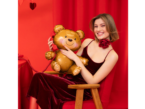 Teddy maci fólialufi - 64 x 60 cm - 1 db.
