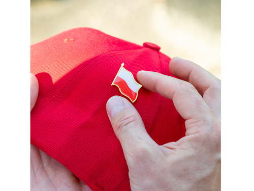 Lengyel zászló kitűző - 2,5 x 2 - 4 db.