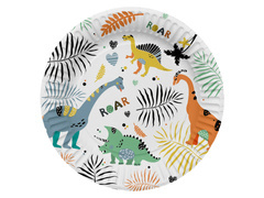 Papírtányérok születésnapokra Dinoszauruszok - 23 cm - 8 db.