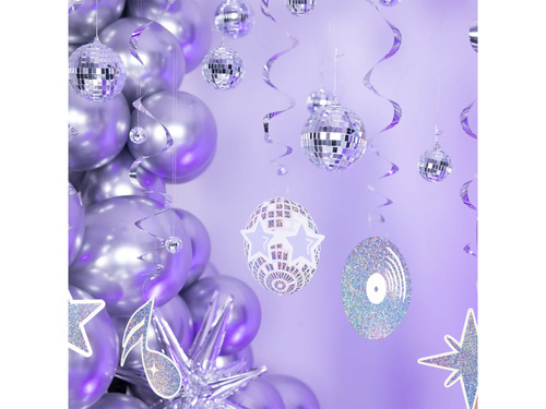 Ezüst diszkó medál dekoráció - 6 db.