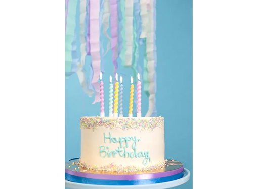 Színes születésnapi gyertyák - 8,5 cm - 6 db.