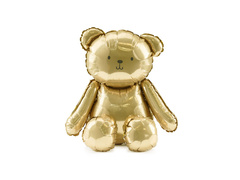 Teddy maci álló fólialufi - arany - 43 x 53 cm - 1 db.