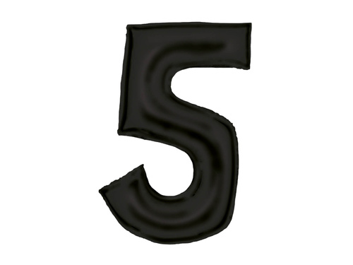 Szaténfólia lufi 5 fekete - 86 cm - 1 db.