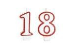 Számgyertyák piros peremmel - 18 - tizennyolc - 2 db.