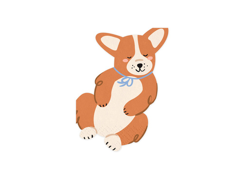 Corgi kutya születésnapi szalvéta - 12 db.