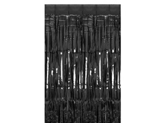 Függöny - ajtófüggöny fekete metál - 100 x 250 cm