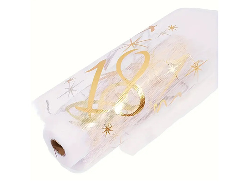Nyomtatott asztali futó dekoráció 18. születésnapra - 28 cm x 5 m - 1 db.