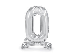 Fólia lufi álló 0 ezüst szám - 70 cm