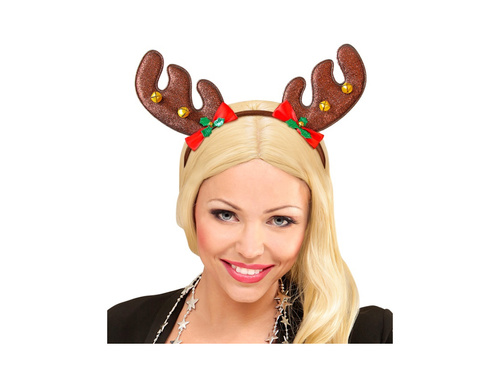 Rénszarvas szarvas fejpánt masnikkal és csengettyűkkel