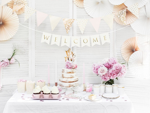 Üdvözlő banner, fehér - 95 cm - 1 db.