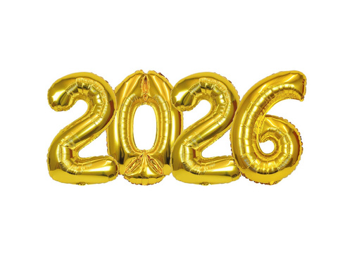 Fólialéggömb készlet 2026 arany - 35 cm