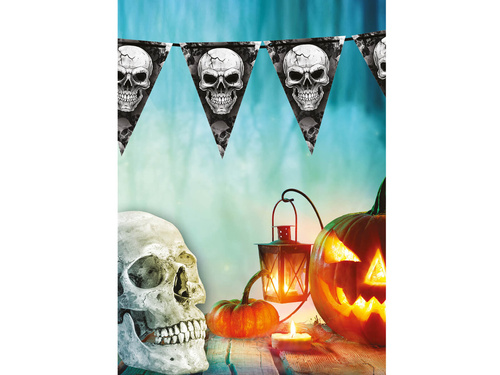 Halloween koponyák zászló banner - 300 cm - 1 db.