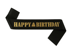 Boldog születésnapot szíj fekete - 1 db.