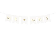 Mr Mrs banner - fehér - 85 cm - 1 db.
