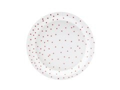 Papírtányérok Dots rózsaszín arany - 18 cm - 6 db.