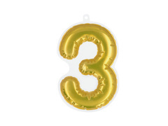 Öntapadós dekoráció hármas szám arany - 1 db.