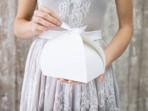 Dekoratív fehér torta doboz - 10 db.