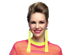 Neonsárga bojtos fülbevaló - 1 pár.