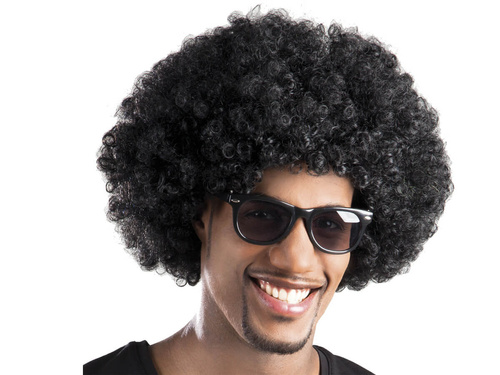 Afro fekete paróka - 1 db.