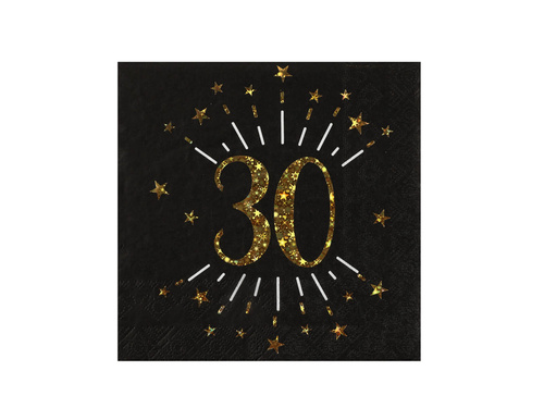 Csillogó 30. születésnapi szalvéták - 33 cm - 10 db.